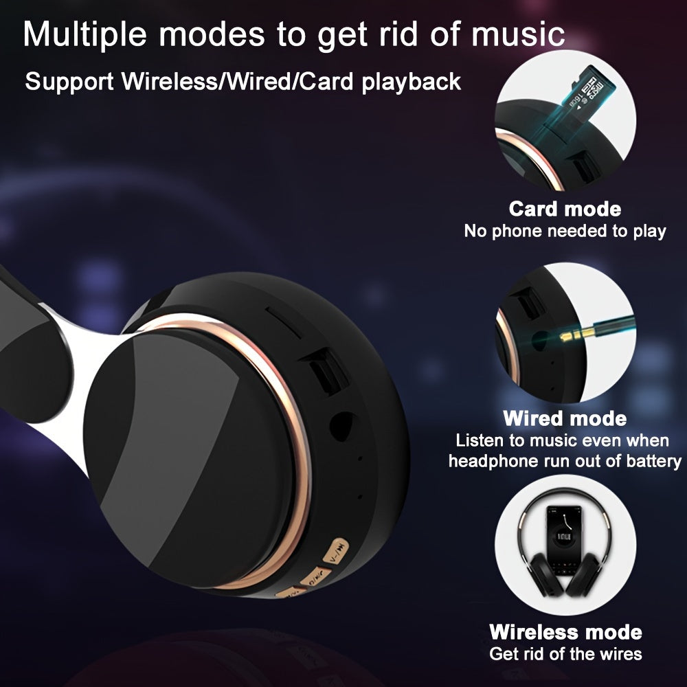 07S Wireless Over-Ear Headphones - Wireless 5.3, Long Battery Life, Soft Earmuffs, HD Sound, Portable & Adjustable for Outdoor Sports and Commuting, Outdoor Sports Headphones|Modern Wireless Headphones|Comfortable Earmuffs
