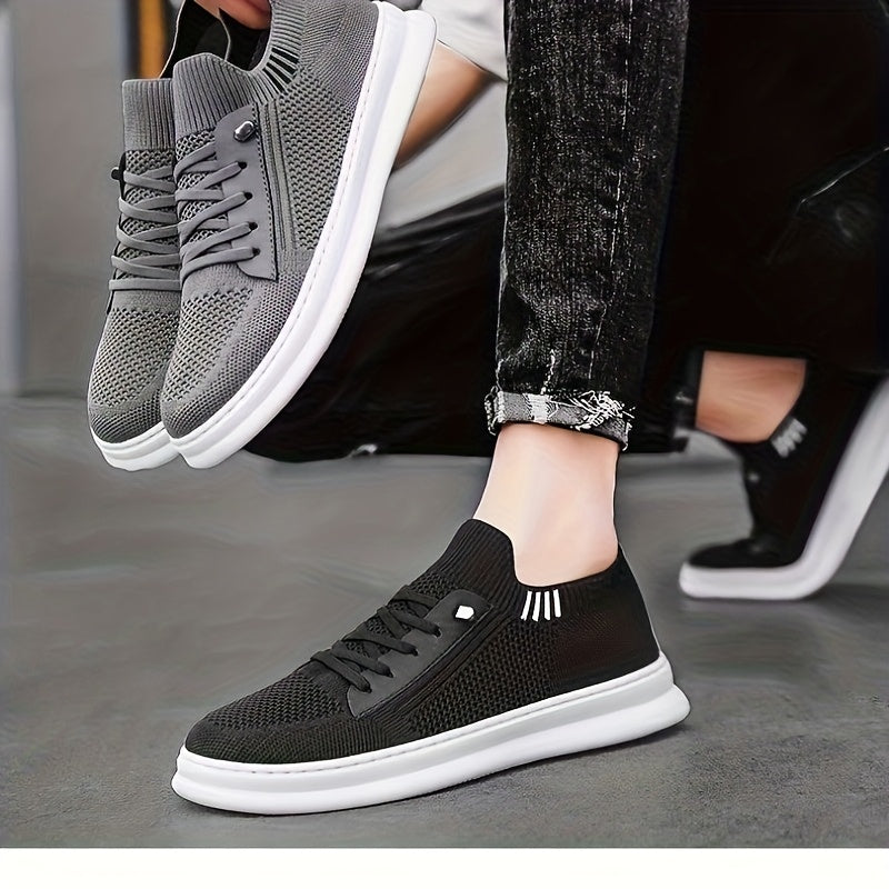New Arrival - Men'S Breathable Knit Slip-On Sneakers, Slip-Resistant & Durable Casual Shoes with TPR Sole for Hiking, Outdoor, and Daily Wear - Beige