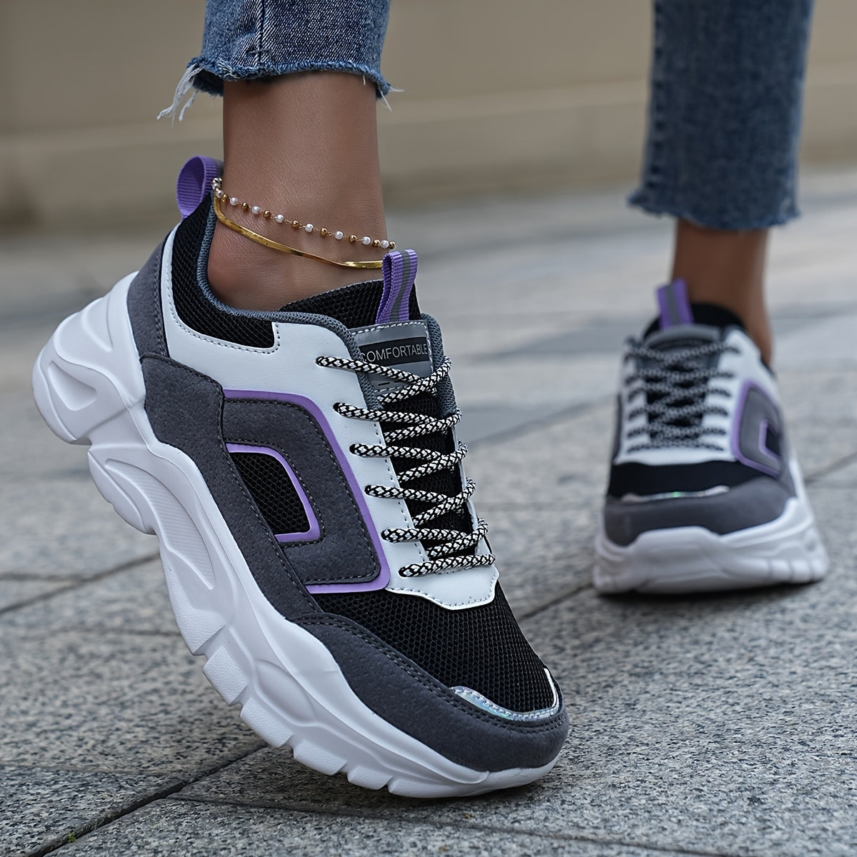 Women's Breathable Comfortable Sneakers - Stylish, Versatile Casual Shoes for All Seasons, Non-Slip EVA Sole