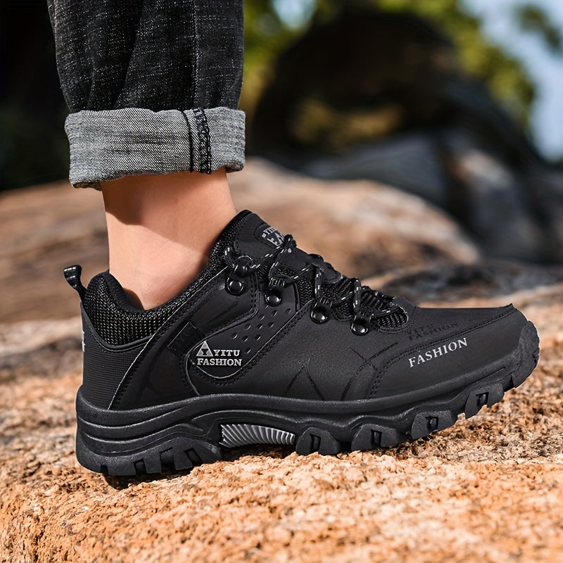 Men's Fashion Mesh Breathable Color Block Anti-skid Lace Up Hiking Shoes