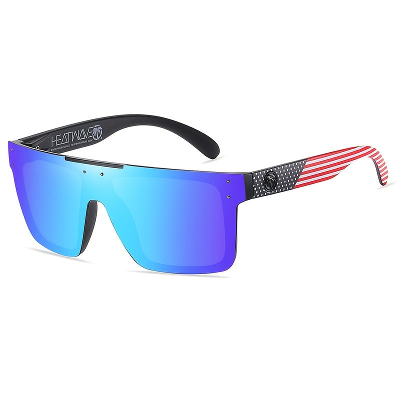 Luxury Brand Heatwave Unisex Square Fashion Glasses - Iridescent Purple to Blue Gradient Lenses,, Lightweight Durable Frame for Sports & Casual Fashion (Includes Protective Case)