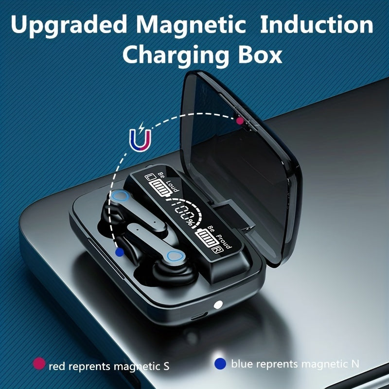 TWS wireless earbuds, 5.0 gaming headset with microphone, stereo headset, headset with display, most comfortable in-ear, high sound quality, high color value sports headphones, long battery life
