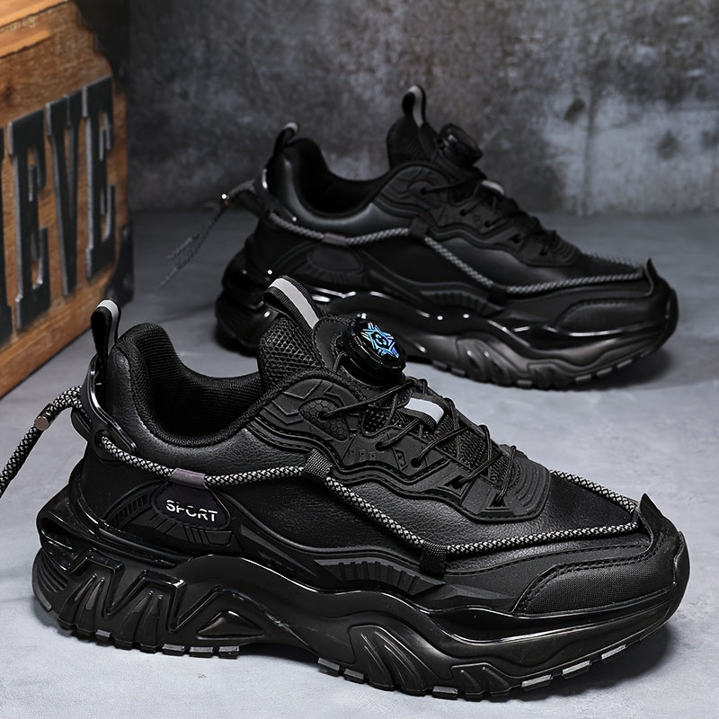 Men'S Preppy Sports Sneakers - All-Season Casual Lace-Up Shoes with Faux Upper, Fabric Inner PVC Sole - Round Toe Low Top for Daily Wear