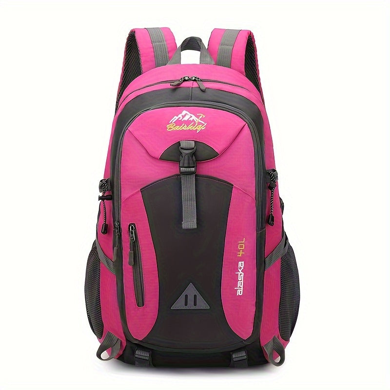 40L Black Oxford Backpack for Hiking, Travel & Outdoor Adventures - Lightweight, Durable with Adjustable Straps, Design, Perfect for Camping, Cycling & Student Use