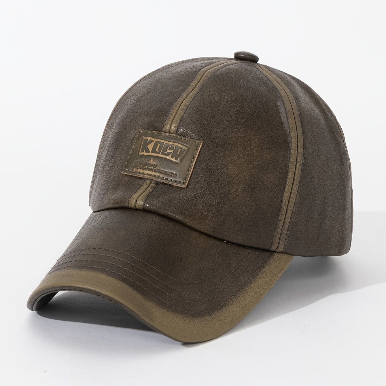 1pc/4pcs Vintage Washed PU Leather Baseball Cap for Men & Women - Adjustable High Quality Golf & Equestrian Hat, Father’s Day/Mother’s Day Gift, Casual Outdoor Sun Hat with Classic Six-Panel Design, Durable Headwear