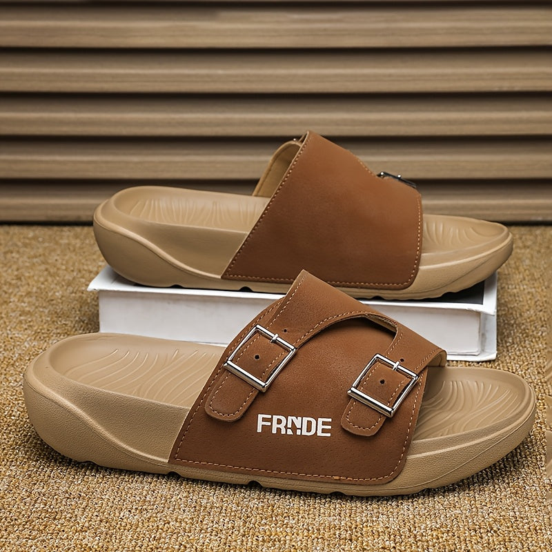 Unisex Casual Slip-On Slippers with Adjustable Straps & Non-Slip Soles