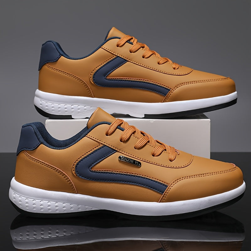 Men'S Classic British Style Casual Business Shoes - All-Season Solid Geometric Pattern, Low Top Lace-Up, Round Toe, Faux Upper, Fabric Inner, EVA TPR Sole, Comfortable Minimalist Design for Daily Outdoor Use, Everyday Com