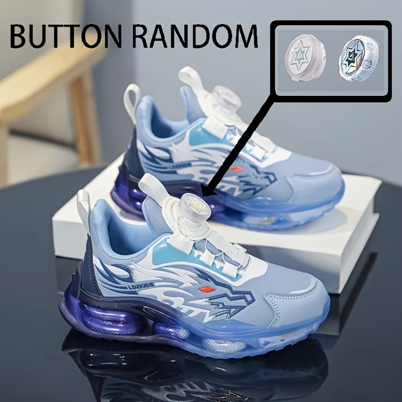 boys' High Quality Faux Sneakers - Rotating Buckle, Breathable & Non-Slip for Boys & Girls - Perfect for Running & Casual Attire dragon school day