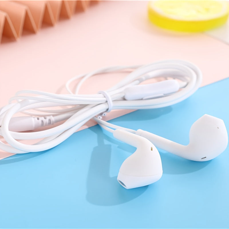 Anime-Inspired Wired Earphones with Microphone, 3.5mm Jack, Noise Isolating, Volume Control, Tangle-Free Cable, Plastic Semi-Open-Back Design, Compatible with Cellphones, Ideal for Running - Multiple Colors
