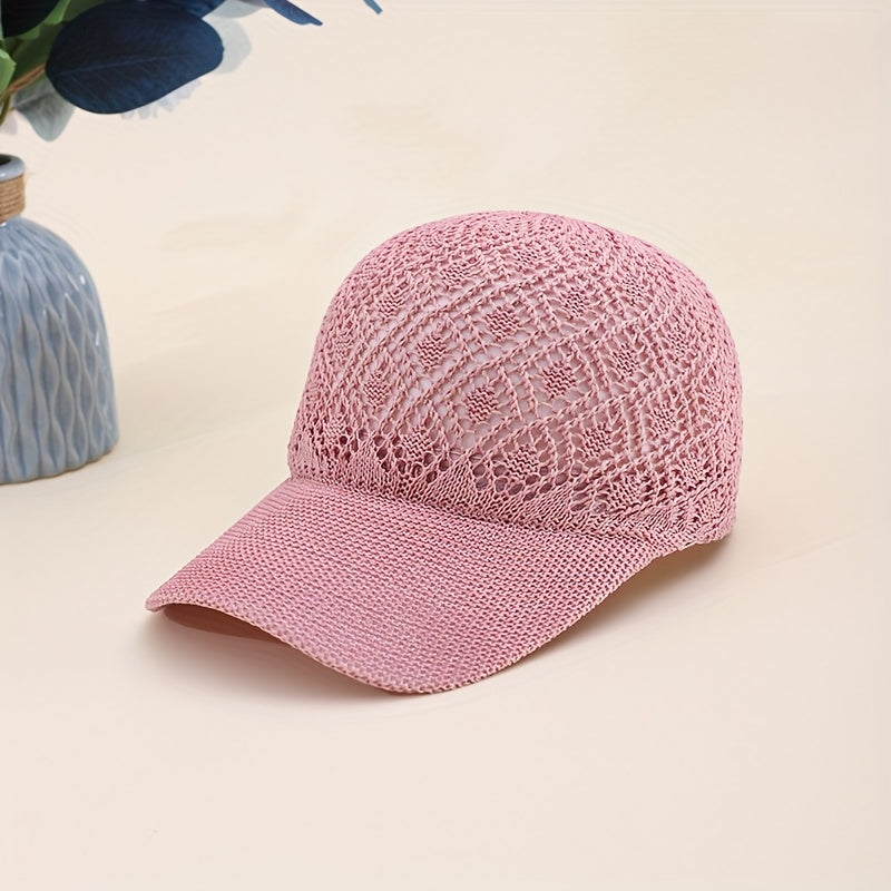 1pc New Hollow-Out Baseball Cap Summer Women's Versatile Adjustable Bucket Hat