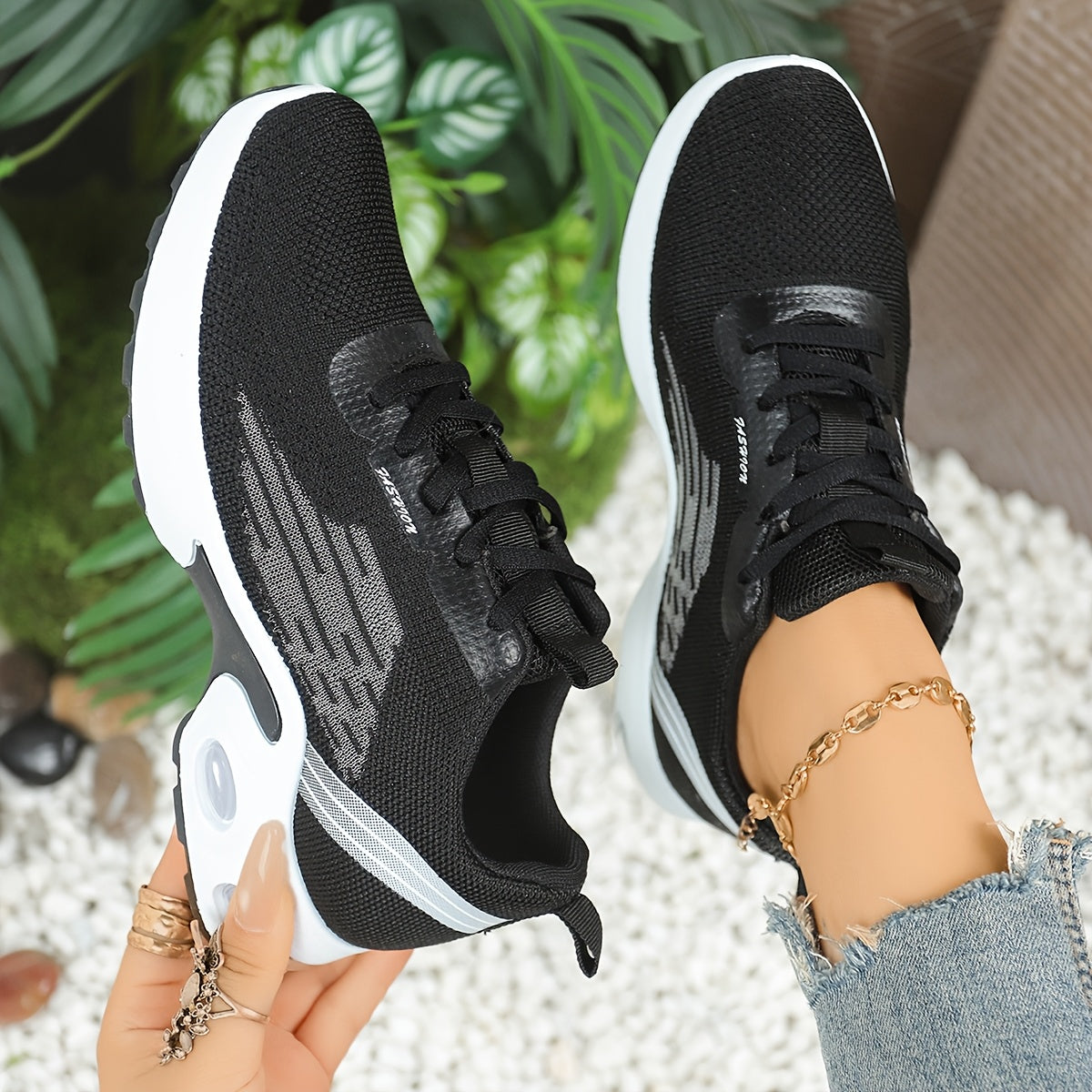 Breathable Mesh Women's Sneakers - Lightweight Soft Sole Lace-Up Low-Top Shoes with Cushioned PVC Sole for Running, Gym, Work Travel - All-Season Comfort in Black, White, Light Blue, Pink, Grey, Ladies Sneakers, Gym Footwea