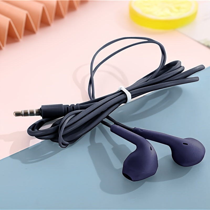 Anime-Inspired Wired Earphones with Microphone, 3.5mm Jack, Noise Isolating, Volume Control, Tangle-Free Cable, Plastic Semi-Open-Back Design, Compatible with Cellphones, Ideal for Running - Multiple Colors