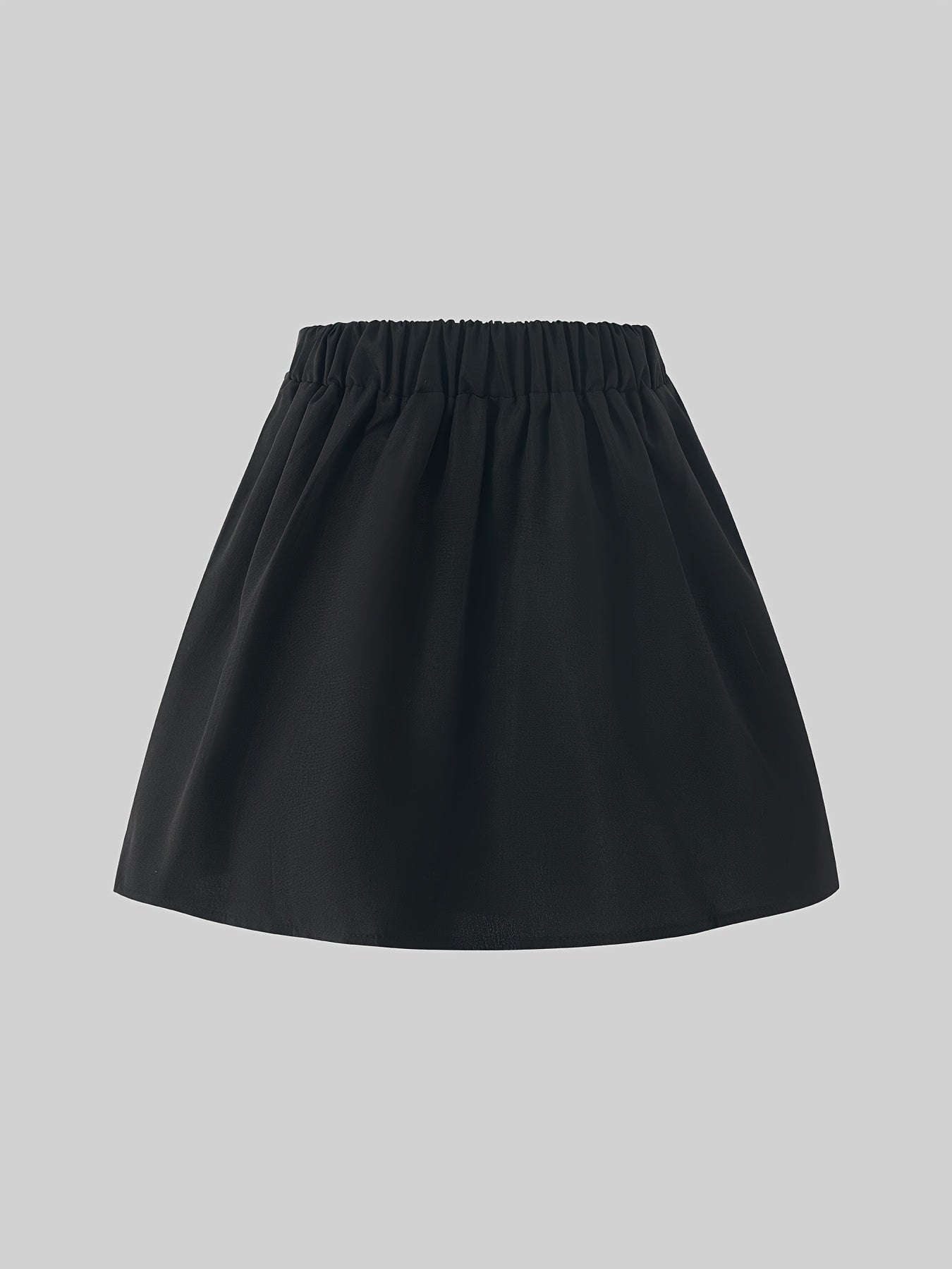 Girls Black A-Line Academy Style Pleated Skirt High Waist