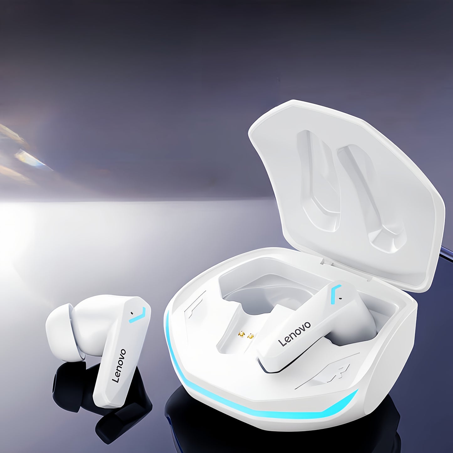Lenovo ThinkPlus GM2 Pro Wireless Earbuds with Intelligent Noise Cancellation, High-Fidelity Sound, Rechargeable USB-C Charging Case, Sleek Black Design, Comfort Fit for Everyday Use