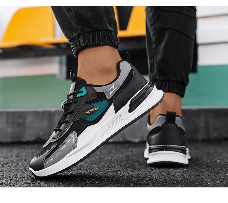 Men's Plus Size Canvas Sneakers - Trendy Casual Running Shoes with Air Cushion, Breathable Fabric Upper, Low-Top Design, and Durable PVC Sole for Casual Attire, Walking, and Skateboarding