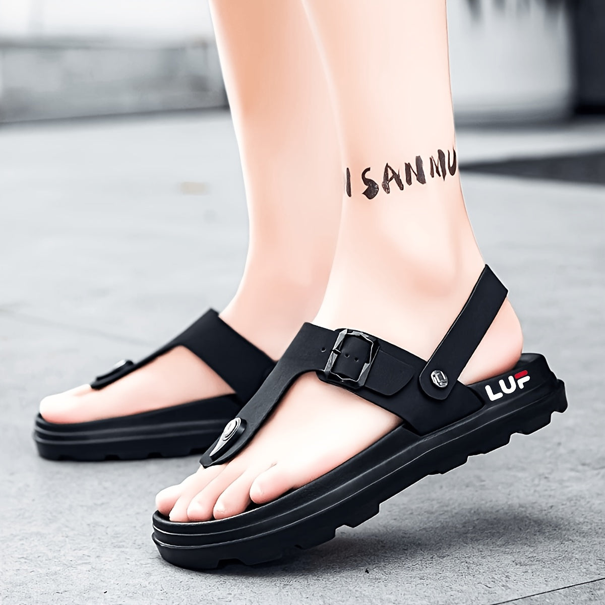 Men's Comfortable Brown & Black EVA Slip-On Casual Slides