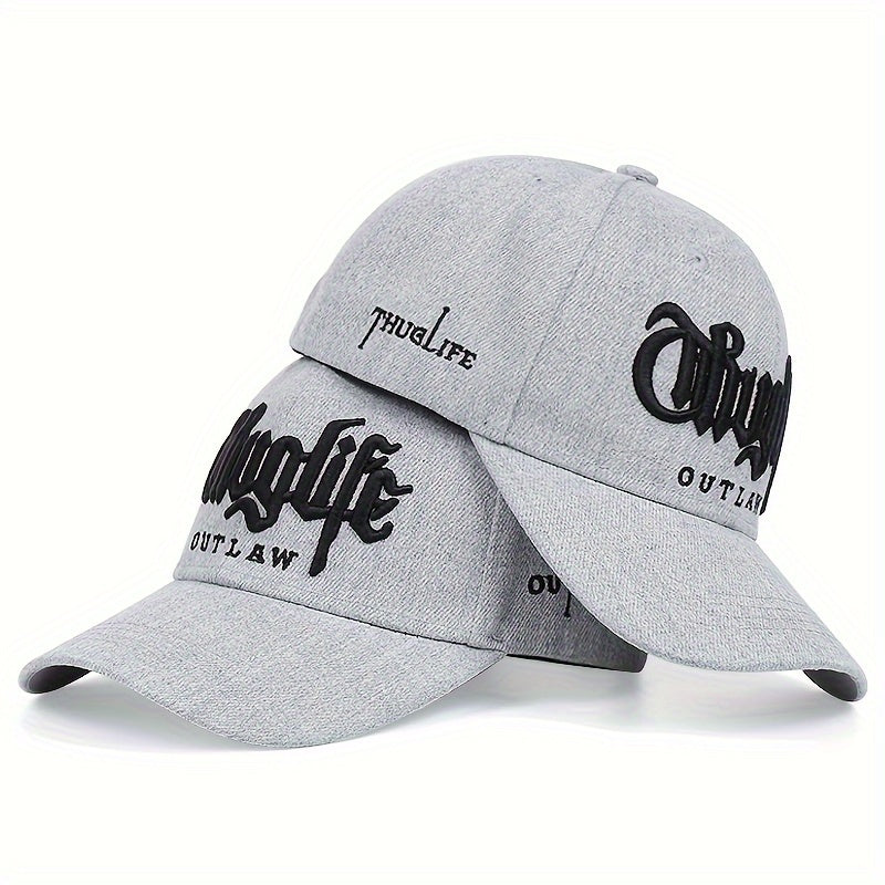 1pc Handsome Trendy Rap Hip Hop Men's Versatile Cap, Unisex Style Creative Embroidered Baseball Cap