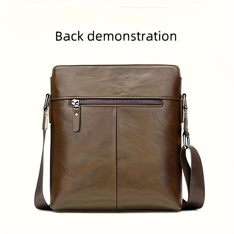 1pc Large Capacity Men'S Shoulder Bag - Adjustable Crossbody Sling with Multiple Compartments, Brown Business Casual Bag for Work, Travel, Everyday Use - Unique Gift for Him, Birthday, Christmas, Work Shoulder Bag, Sophisti