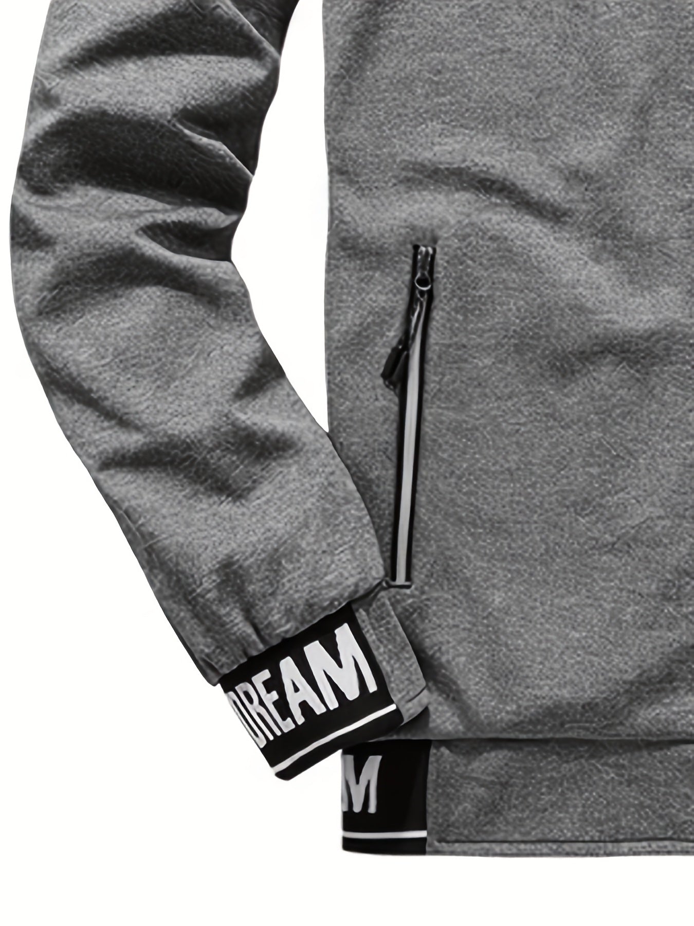 Men'S Casual Sportswear Set - Beige Zip-Up Jacket & Joggers with "DARE TO BE" Print, Long Sleeve, Pockets, and Drawstring Waist, Perfect for Running and Leisure Activities, Spring/Fall Collection, Spring Fall Attire | Zipup J