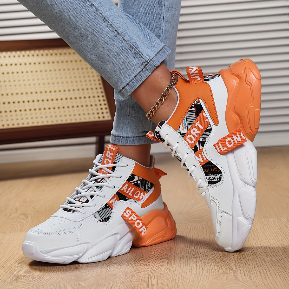 Women'S High-Top Plaid Skate Sneakers - Lightweight, Non-Slip, Shock-Absorbing Sneakers with EVA Sole, Synthetic Faux Leather Upper Fabric Lining for All-Season Sports and Casual Wear, Casual Sneakers Stylish Lace-Up Shoe