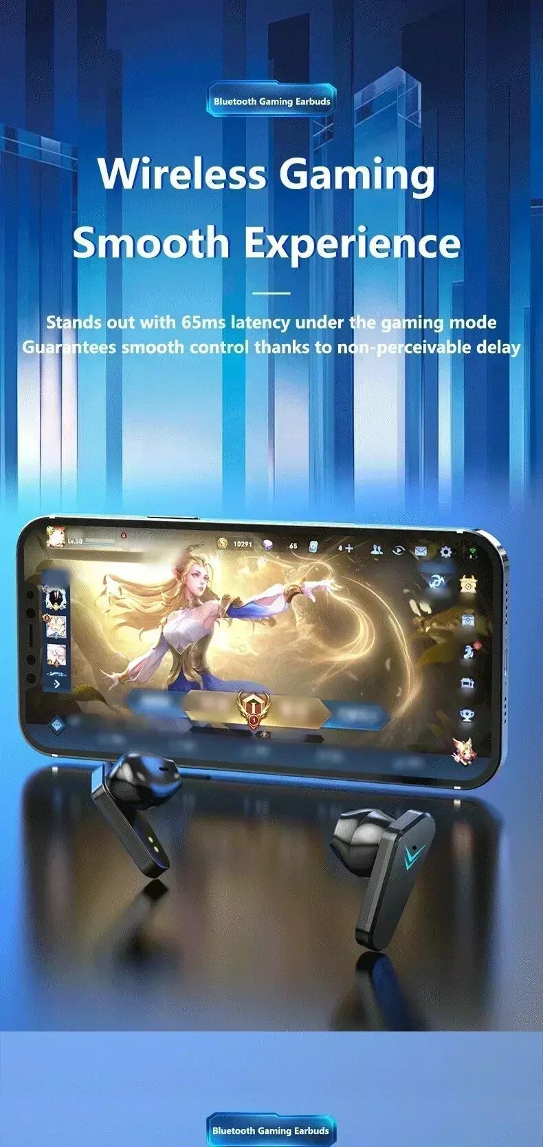 NEW X15 Earphones Bluetooth Wireless Gamer Headphones 65ms Low Latency Earbuds Fone Gamer Headset Gamer with Mic Handfree