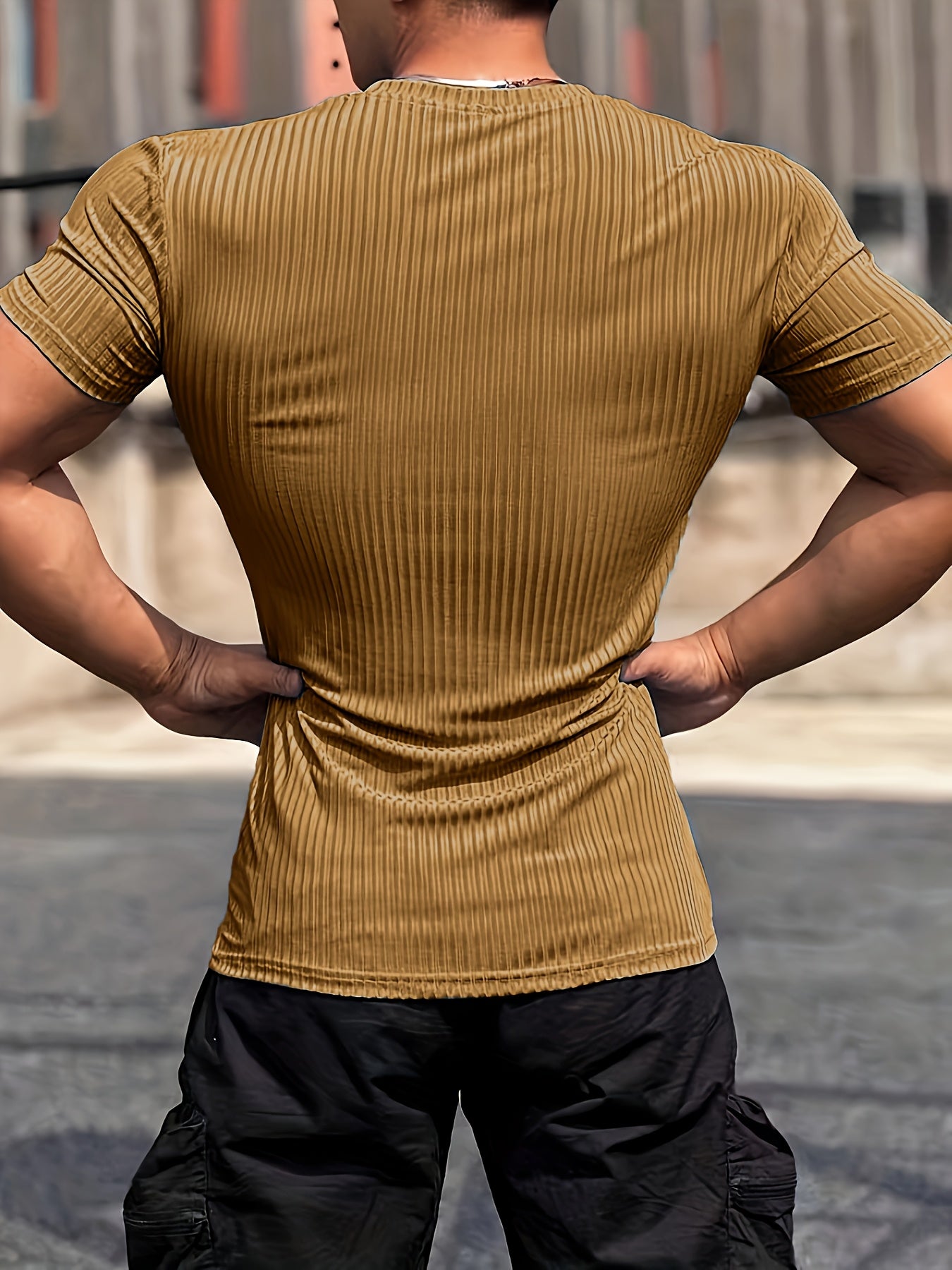 Men's Stretch Fit Short Sleeve T-Shirt - Breathable, Comfortable Polyester Blend, Solid Blue, Crew Neck, Casual Sporty Style for Spring/Summer