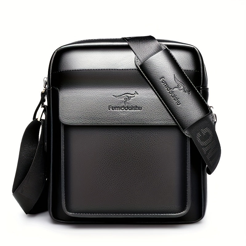 1pc Men's Business Crossbody Bag - Sleek Black with Magnetic Closure, Adjustable Shoulder Strap for Work, Travel Outdoor - Durable Stylish Design, Work Accessory Texture, Purse Crossbody
