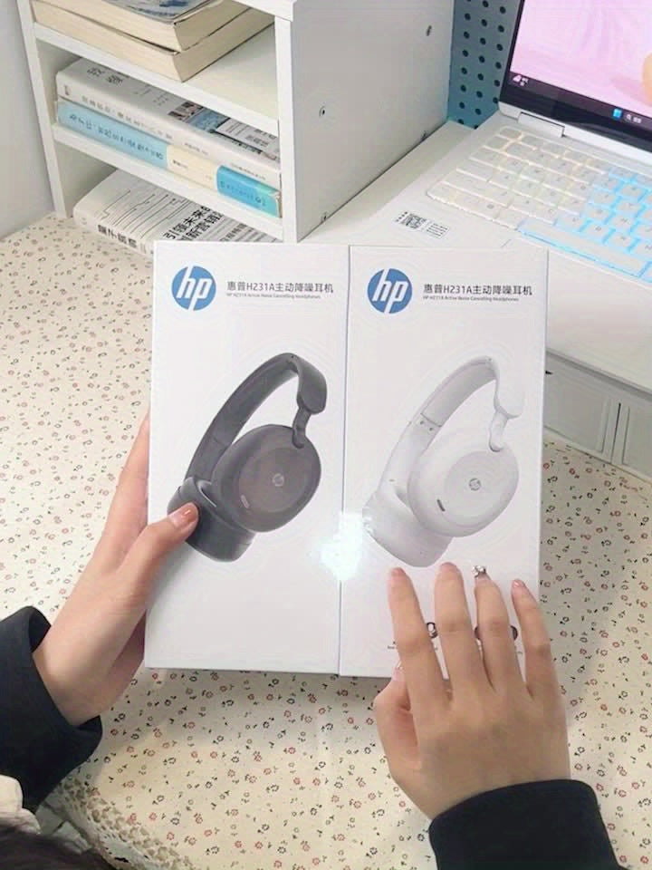 HP Wireless Over-Ear Headphones, Active Noise Cancelling, ENC Call Noise Reduction, Personalized Spatial Audio, Wireless Headphones With Microphone, Deep Bass Sound, For Home/Office Use