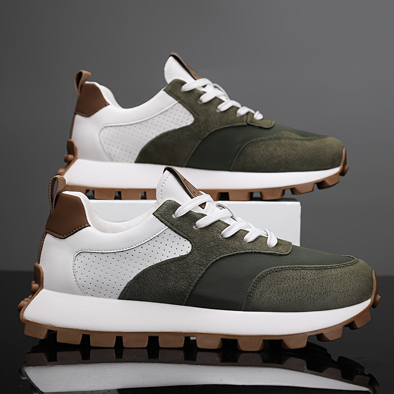 2025 Spring Men'S Breathable Low-Top Sneakers - Thickened Cushioned Rubber Sole, Men'S New Breathable Mesh Platform Dad Shoes Casual Height Increase Sports Shoes