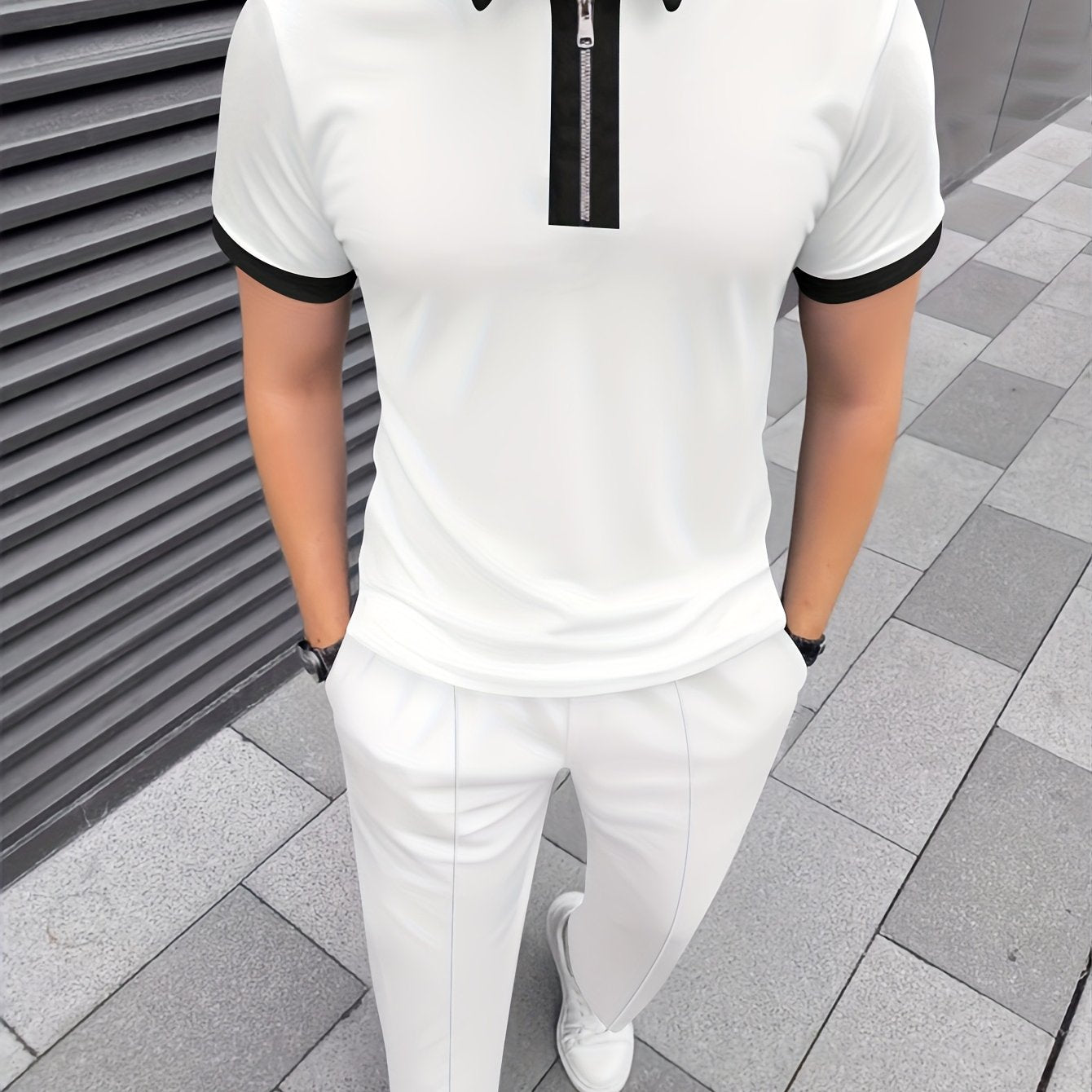 Men's Casual Two-Piece Set - Stretch Comfort Fabric - Suitable for Spring/Autumn Seasons - ayq