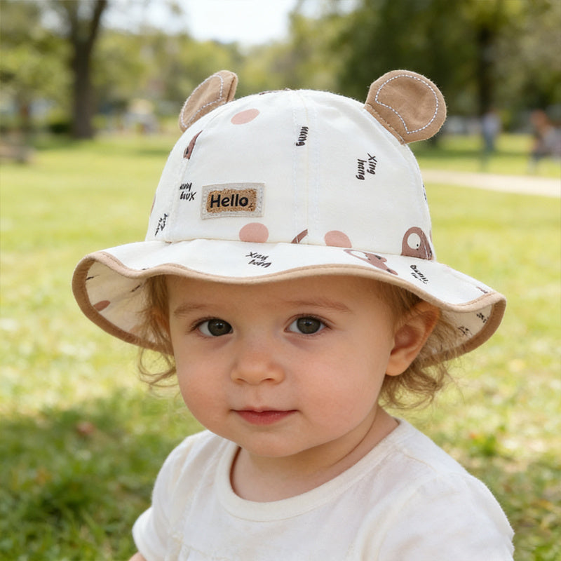 Kids 3D Bear Bucket Hat for Spring and Summer, Lightweight & Breathabl