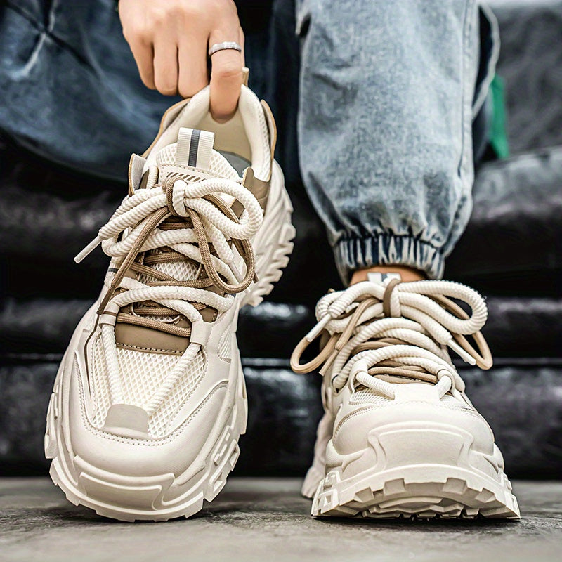 Men'S Athletic Shoes on, Stylish Thick-Soled Sneakers, Casual And Sporty Elevated Breathable Mesh Shoes, Low-Top Lace-Up Active Footwear, Comfortable Men'S Sports Shoes for All Seasons.