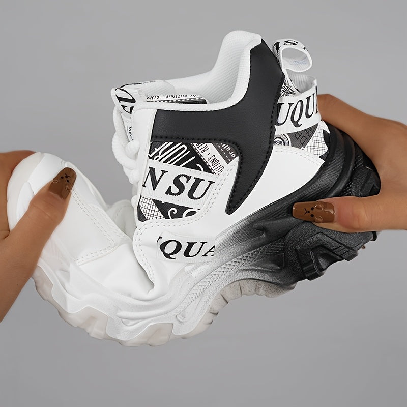 1 Pair Women'S Fashion Sneakers - Lightweight All-Season Running Shoes with Polyurethane Upper, Fabric Inner Insole, Rubber Sole