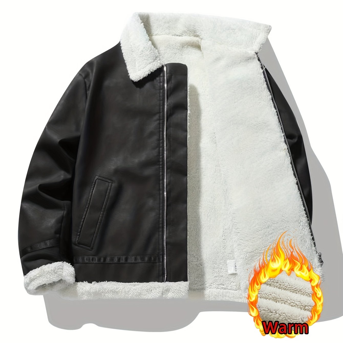 Men'S Heavy-Duty Full-Zip Jacket - Thick Winter Coat with Full-Zip Closure, Lapel Collar, Non-Stretch Fabric - Cold Weather Outerwear for Formal & Casual Events, Winter Jacket, Formal Event Attire, Sleek Design, Durable Const