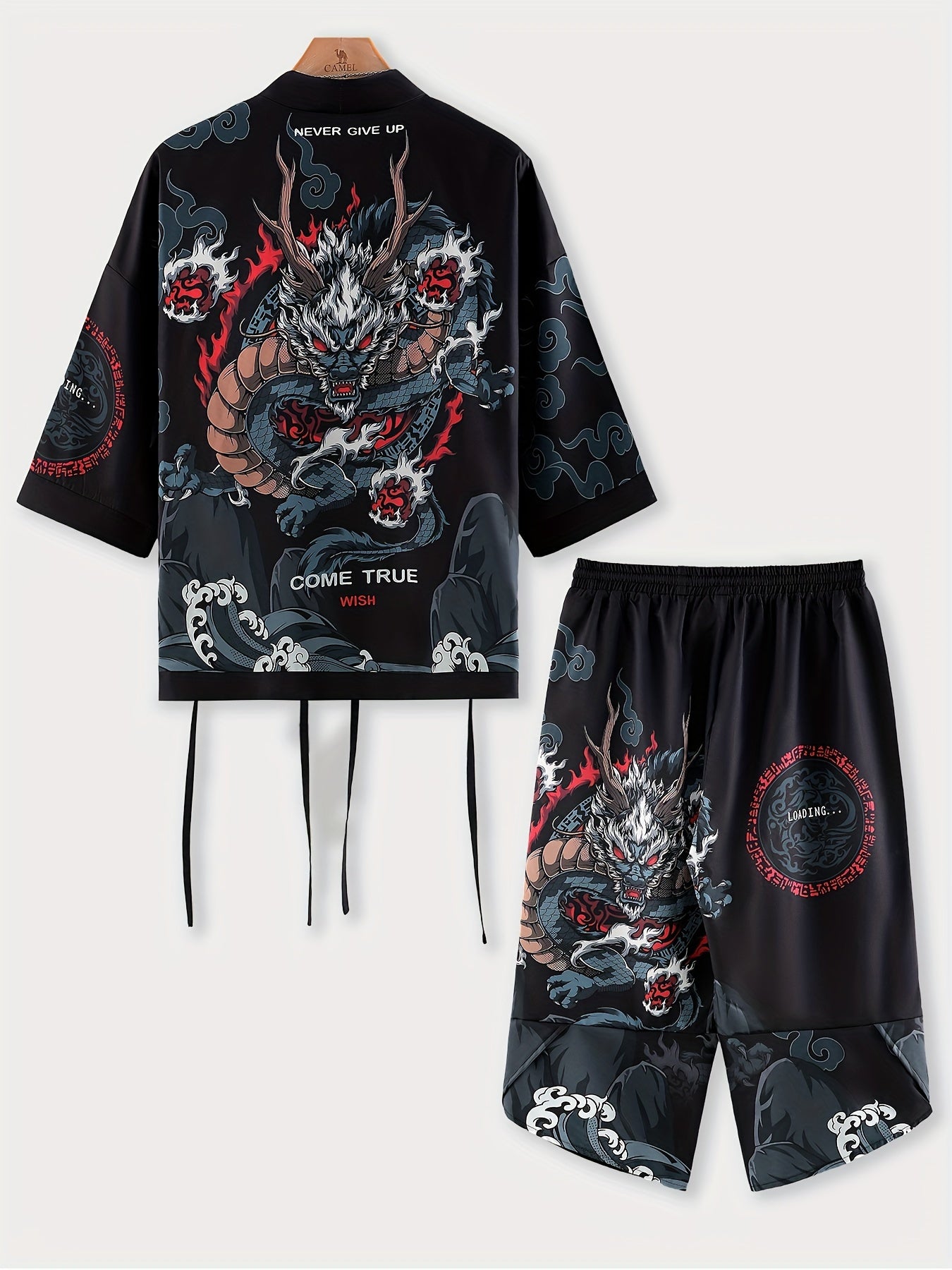 Men's Dragon Bafa Short Kimono Set