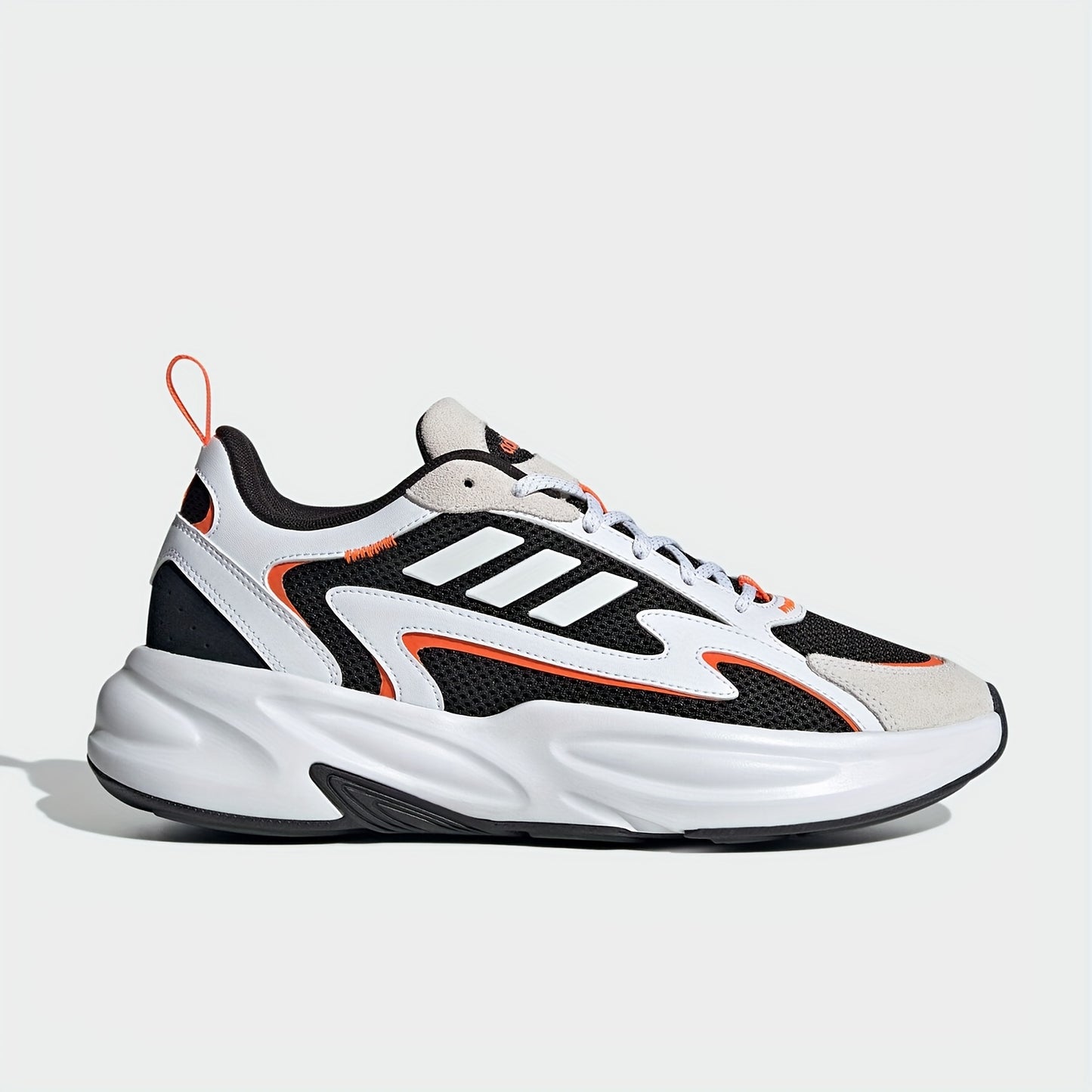 Adidas Men'S Women'S JH7371 Running Shoes - Breathable Mesh Upper, Cushioned EVA Sole, Lightweight Low-Top Design for Gym, Training Casual Wear - White/Black/Orange Accents, Gym Shoes, Sleek Sporty Look, Durable Rubber So
