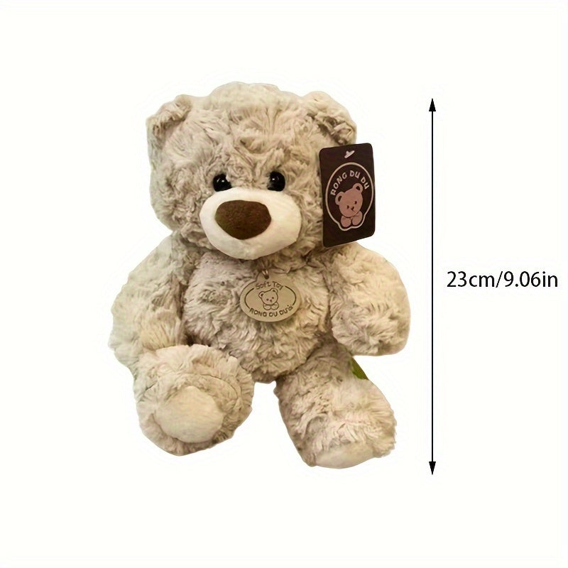 Teddy Bear Doll, Cute Little Bear Plush Companion Doll, Flower Shop Doll, Ornament, Birthday, Thanksgiving, Christmas Gift