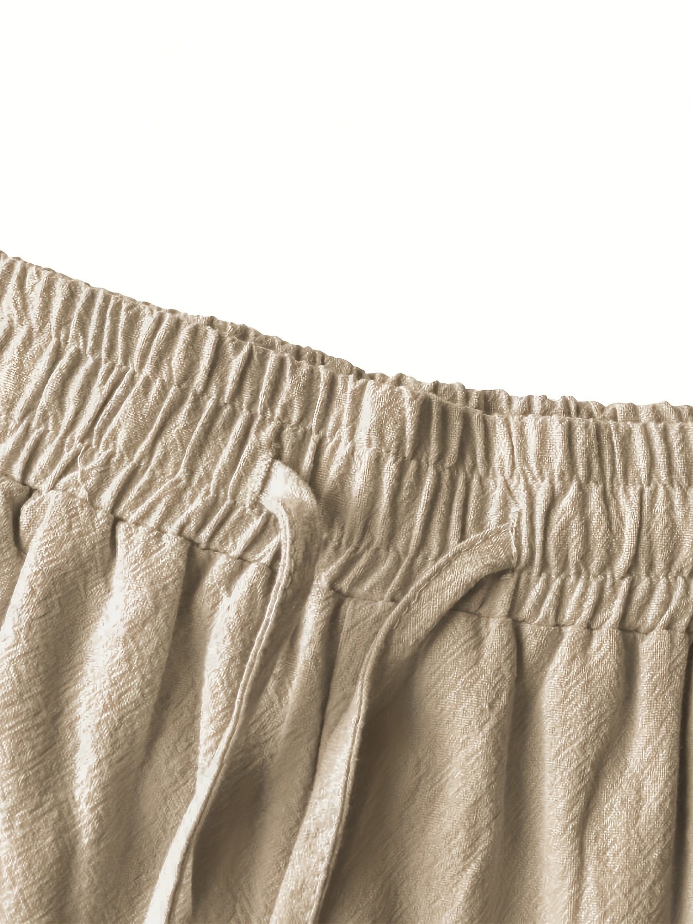 Men'S Light Blue Linen Shorts - Casual & Comfortable with Pockets, Drawstring Waist, Perfect for Summer Beach Outings and Casual Attir