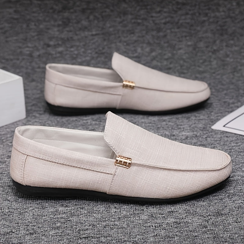 Men's Summer Slip-On Casual Shoes - Breathable Fabric Upper, Lightweight Rubber Sole, Low-Top Design for Everyday Comfort & Versatile Style