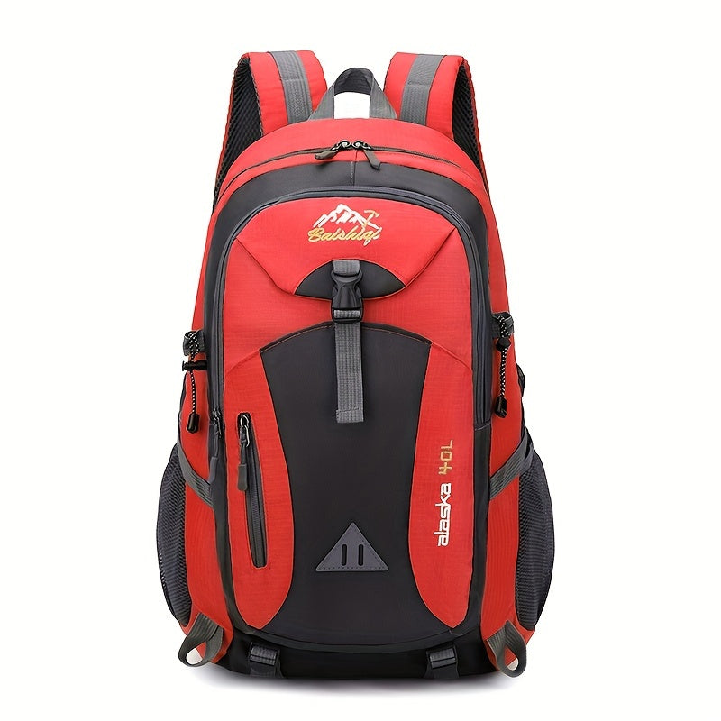 40L Black Oxford Backpack for Hiking, Travel & Outdoor Adventures - Lightweight, Durable with Adjustable Straps, Design, Perfect for Camping, Cycling & Student Use