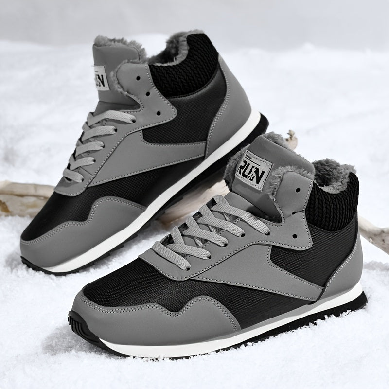 Men'S Winter Snow Boots - Warm Non-Slip Rubber Sole, Suitable for Hiking and Rock Climbing, Casual Fashion Street Style Lace-Up Design