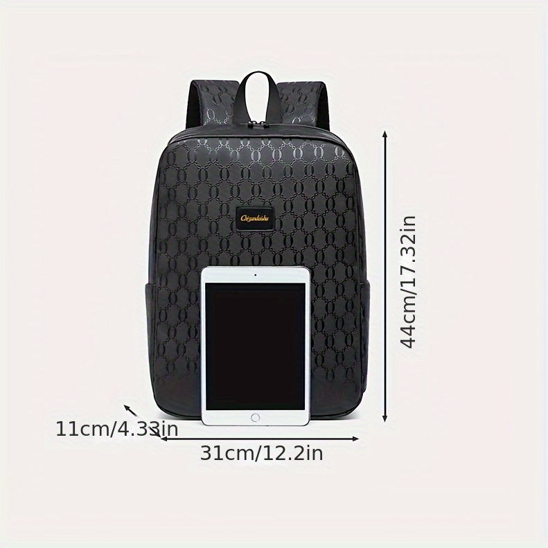 Extra Large Capacity Backpack - Durable PVC Fabric, Stylish Black Design with Multiple Compartments and Padded Laptop Section - Perfect for College, Business, and Travel Versatile Computer Bag Business Backpack Multi-Fu