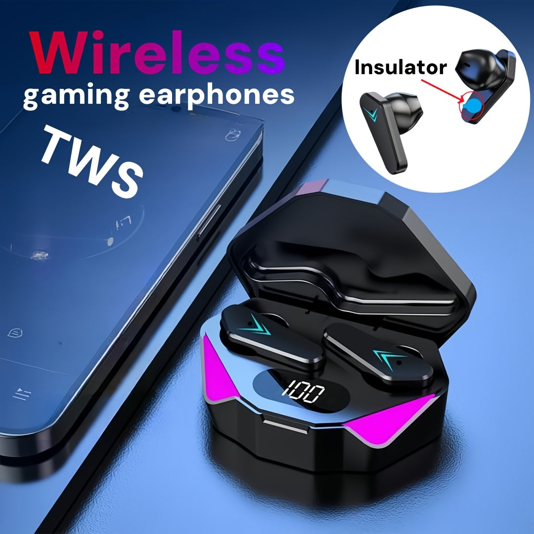 Wireless Headphones X15: HD Display, Low Latency, High-Quality Sound, Wireless Noise Cancellation with Type-C Fast Charging for Phones and Computers