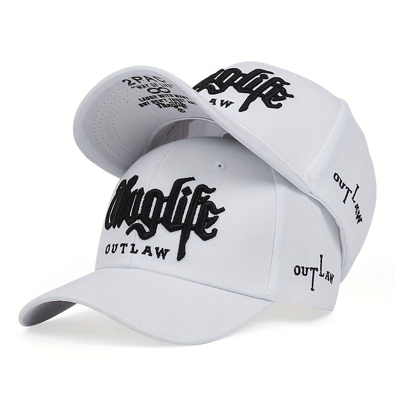 1pc Handsome Trendy Rap Hip Hop Men's Versatile Cap, Unisex Style Creative Embroidered Baseball Cap