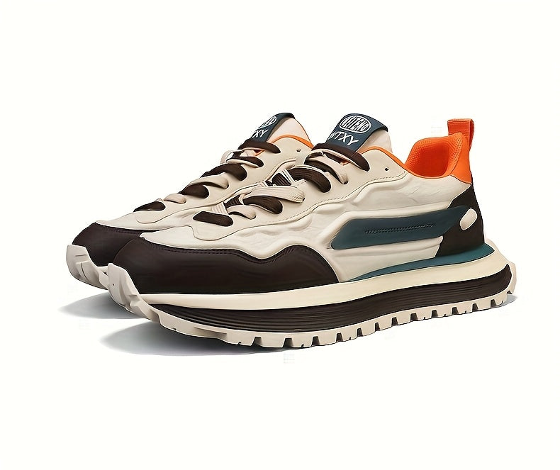 Men's Breathable Casual Sneakers - Trendy Low-Top Lace-Up Sneakers with Soft Rubber Sole, White Black Design for Spring/Summer, Perfect for Running and Casual Attire, Versatile Running Footwear Sporty Aesthetic Shoes Co