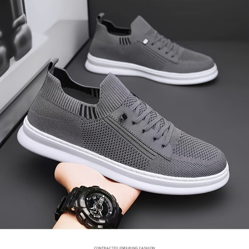 New Arrival - Men'S Breathable Knit Slip-On Sneakers, Slip-Resistant & Durable Casual Shoes with TPR Sole for Hiking, Outdoor, and Daily Wear - Beige