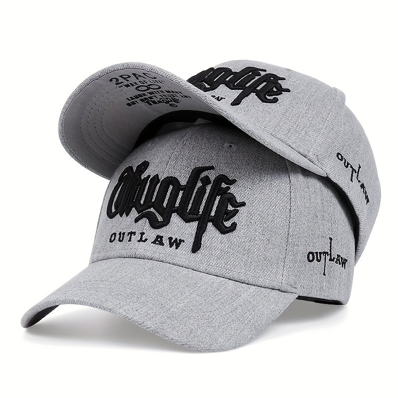 1pc Handsome Trendy Rap Hip Hop Men's Versatile Cap, Unisex Style Creative Embroidered Baseball Cap