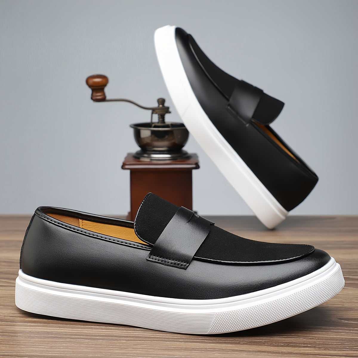 Men's Low Top Slip-On Skate Shoes - Casual All-Season Sneakers