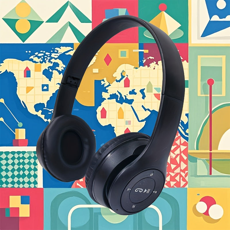 Wireless DJ Headphones with Foldable Design - Long Battery Life, 3.5mm Audio Jack, Ideal for PC/TV/Phone - Popular Over-Ear Wireless Headphones, DJ Headphones|Foldable Headphones|Rechargeable Battery