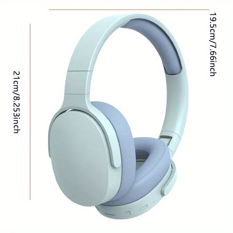 Wireless Headphones 2961 Over-Ear Wrap Style with Retractable Cable, 3.5mm Jack, Push Button Volume Control, Rechargeable Lithium Polymer Battery - Multifunctional with Card Slot and Wired Connectivity Options